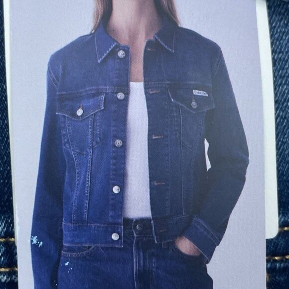 Calvin Klein Womens XL Denim Jacket Classic Style d0177 - Picture 2 of 9